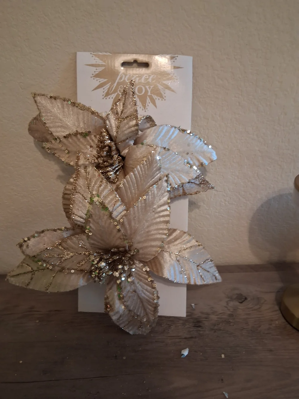 Gold and Cream Floral Clip Set - Set of 2